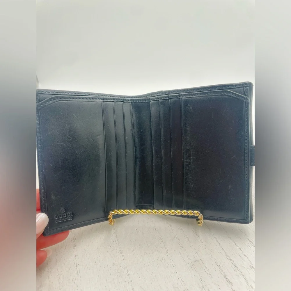 SOLD - GUCCI Classic Jackie Black Canvas Bifold Wallet - Picture 6 of 7